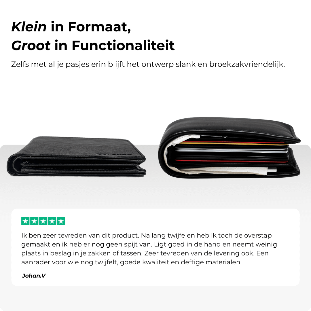 Venture Portemonnee Mat Zwart