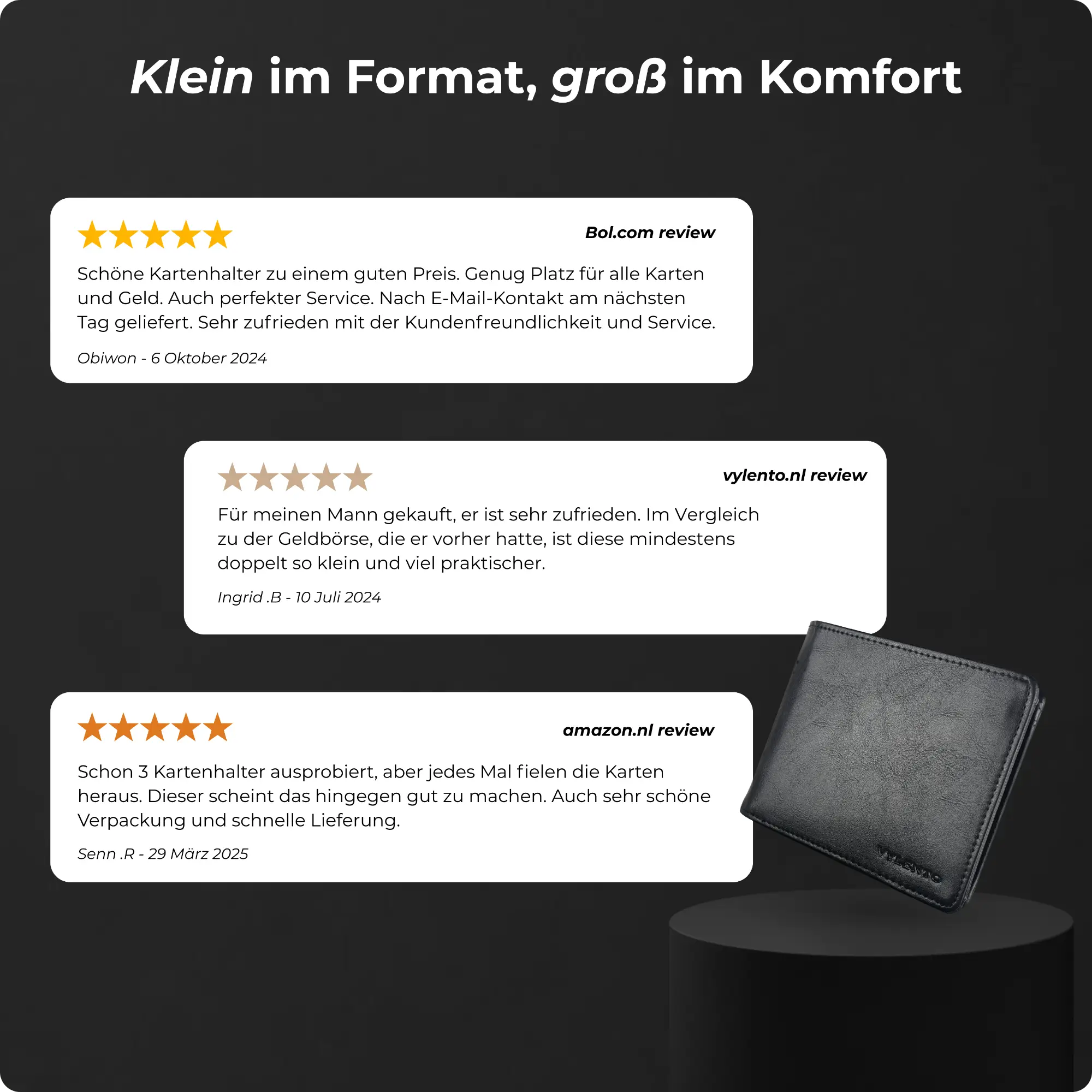 Venture Geldbörse Mattschwarz