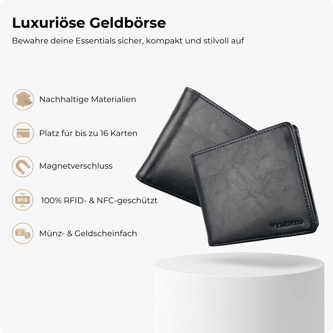 Venture Geldbörse Mattschwarz