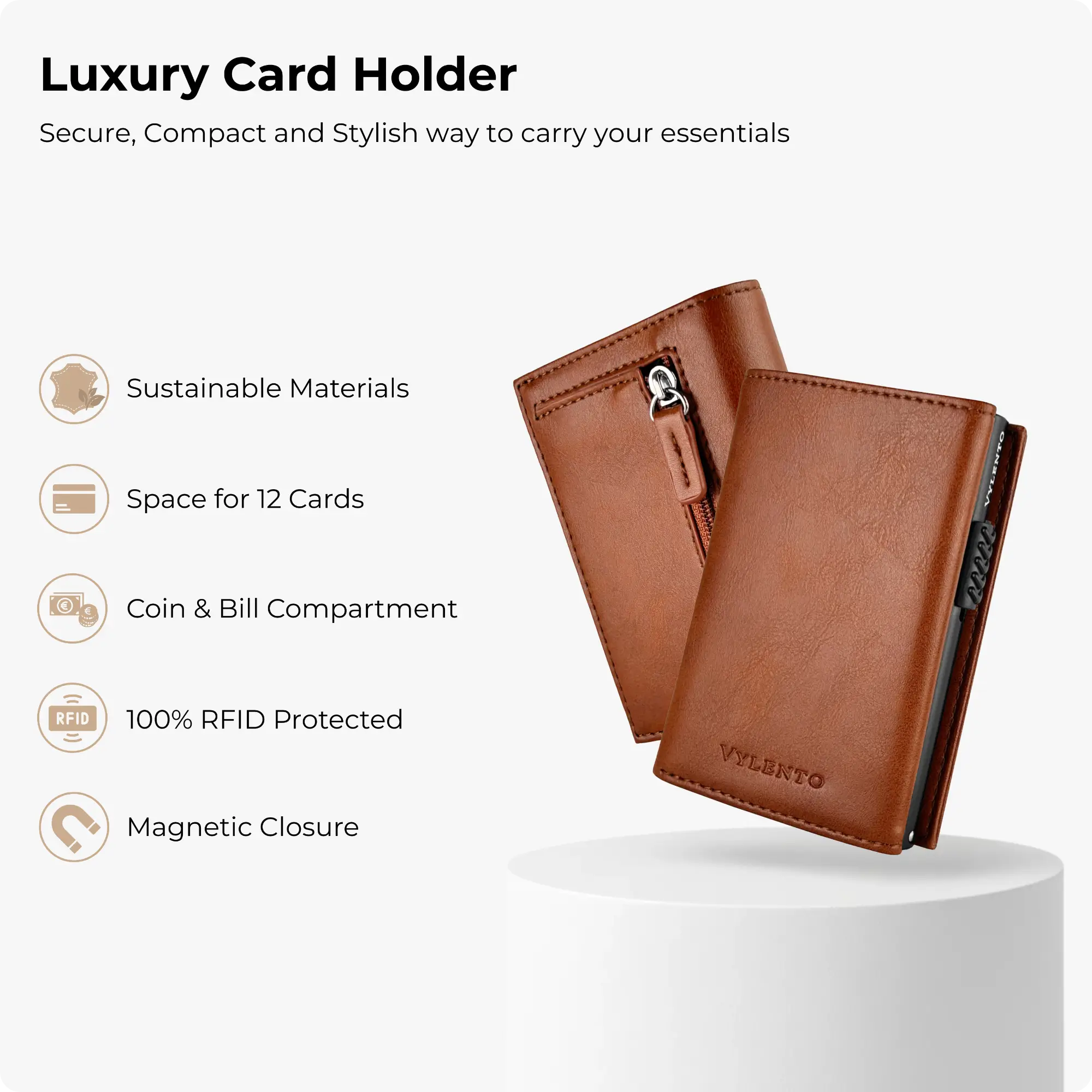 Expedition Card Holder Cognac Brown